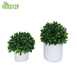 Decorative Flowers HXGYZP Artificial Potted Plants Plastic Fake Pepper Leaf Ball With White Cement Basin Office Shopping Mall Door Home