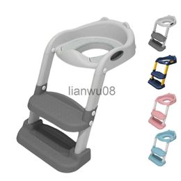 Potties Seats Folding Baby Potty Seat Urinal Backrest Training Chair With Adjustable Step Stool Ladder Safe Toilet Chair For Children Toddlers x0719