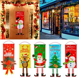Christmas Decorations Merry Door Banner Hanging Ornament Decoration For Home 2023 Xmas Gift Navidad Noel Happy Year Kerst