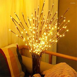 Decorative Flowers 20 Bulbs LED Willow Branch Lights Lamp Natural Tall Vase Filler Twig Lighted Christmas Wedding