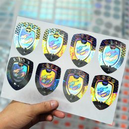 Custom Irregular Die-cutting Anti-fake Hologram Sticker Labels Colourful Rainbow Anti-counterfeit Stickers Security Adhesive Label2311