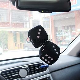 Interior Decorations Auto Car Hanging Fuzzy Dice Dots Pendant Decor Velvet Dice Model Decoration Rearview Mirrors Styling Car Accessories Interior x0718