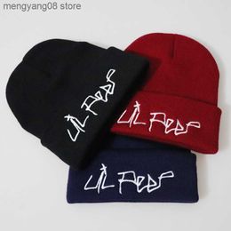 Beanie/Skull Caps Lil Peep Beanie Embroidery Men Women Knit Cap Knitted Hat Skullies Warm Winter Unisex Ski Hip Hop Hat T230719