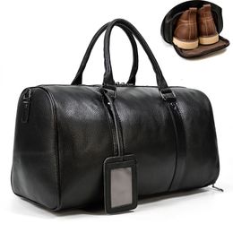 Duffel Bags Cow leather travel bag luxury woman men duffle bags weekener bag leather bag for flight travel travelling bag male men gym bag 230719