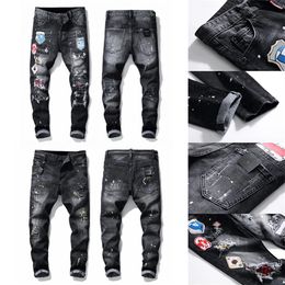 21ss Sell Mens Designer Jeans Distressed Ripped Slim Fit Motorcycle Biker Denim For Men s Fashion Mans Black Pants272y