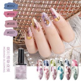 Nail Polish 12pcs 15ml Watercolour Morandi gel nail polish Flower Smoke Ink Marble Effect Bubble Varnish Glue Decoration 230718