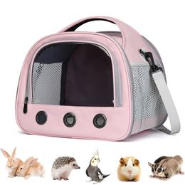 Small Animal Supplies Pet Bag Side Mesh Single Shoulder Foldable Breathable Transparent Bags For Bird Hedgehog Marten Guinea Pig Hamster l230719