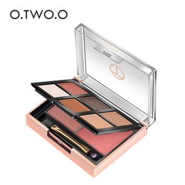 Eye Shadow O TWO O 2 In 1 Eyeshadow Palette 6 Color Face Blusher Powder Palettes Waterproof Pigment Makeup Kit 230718