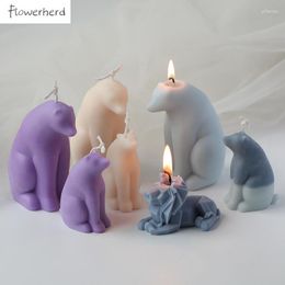Baking Moulds DIY Candle Making Kit 3d Polar Bear Silicone Mould Christmas Winter Ornaments Decoration Scented Plaster
