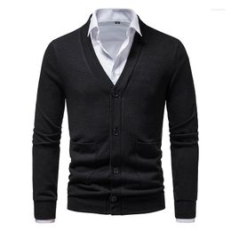 Men's Sweaters Cardigan Men Spring Autumn Thin V Neck Knitted Sweater Coats Causal Warm Fashion Mens Clothing 2023