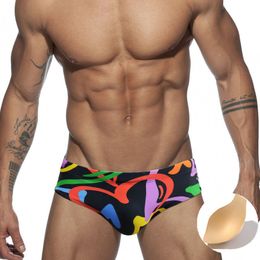 Men's Swimwear Colored Hearts Push Up Pad Swimwear Men Swim Briefs Sexy UXH Bikini Swimsuit Man Swimming Suit Trunk Beach Surf Bath Wear 230718