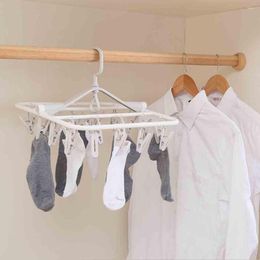 Hangers Roller Retractable Laundry Rack Underwear Socks Hook Hanger Dryer 24 Clips Simple And Versatile Fashion 2023 Drying Racks