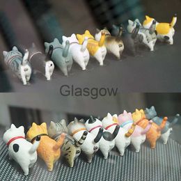 Interior Decorations 9pcsset Car Dashboard Toys Mini Cat Decoration For Car Ornaments Cute Dolls Toys In Car Balcony Decor Figure Collection Cat Toy x0718