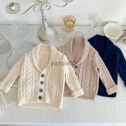 Pullover Autumn Baby Unisex Sweaters Coats Toddler Kids 3 Colors Knitted Twist Clothes Infant Cardigan HKD230719