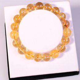 Whole Fashion natural Jewellery Citrine 10MM Round Beads Semi precious stone Crystal Chunky red bracelets bangles for women love273W