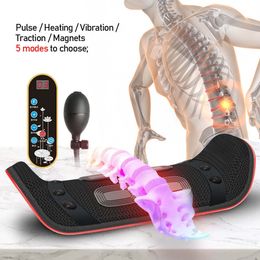 Other Massage Items MultiLevel Adjustable Back Massager Electric Waist Lumbar Traction Device Inflatable Compress Spine 230718