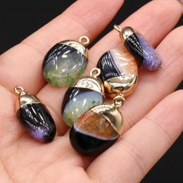 Charms 15-25mm Natural Stone Striped Agate Charm Small Pendant DIY Earrings Necklace Bracelet Jewellery Accessories Gift