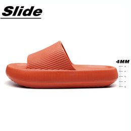 Thick soled home slippers for women in summer soft and comfortable indoor environment couples cool mop fecal sensation bath silent slipper blue white