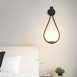 Wall Lamps Modern LED Glass Lamp Lighting Bedroom Bedside Minimalist Living Room Decor Gold/Black Sconces Art Light Fixtures