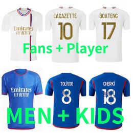 Fans Player Version 23 24 Tolisso Kadewere Tete Soccer Jerseys 2023 2024 Ol Digital Fourth Football Shirts Toko Ekambi Cherki Aouar