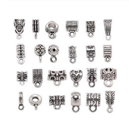 500pcs Antique Charm Bail Beads Spacer Beads Pendant Clips Pendants Connectors For Bracelet Necklace Jewellery Making335s