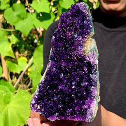 1KG Natural Amethyst geode quartz cluster crystal specimen Healing305o