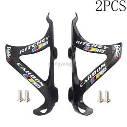 Water Bottles Cages 2Pcs Full Carbon Fibre Bicycle Water Bottle Cage MTB Road Bike Bottle Holder Ultra Light Cycle Equipment Matte/Gloss HKD230719