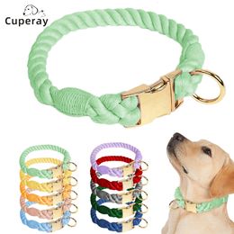 Dog Collars Leashes Rainbow Collar Pet Puppy Walking Training with Metal Buckle for Large Medium Small Strap Belt Cotton Dogs 230719