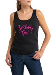 Women's Tanks Cute Birthday Girl Pink Star Design Sexy Slim Fit Tank Tops Wife Kawaii Princess Sleeveless T-Shirt