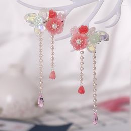 Hair Clips 1pair Hanfu Headwear Flower Butterfly Women Girl Kid Hairpin Clip Pin Barrettes Accessories Hairgrip