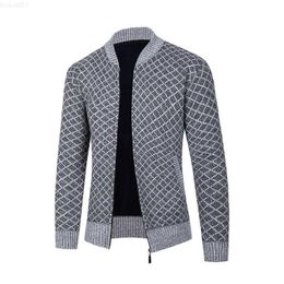 Men's Sweaters 2023 Autumn/Winter men's sweater Fashion knit cardigan men's high quality sweater Korean casual jacket men's zipper sweater8159 L230719