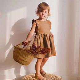 Girl's Dresses Linen Cotton Toddler Girl Dress R230719