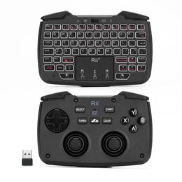 Rii RK707 three-in-one multi-function 2 4GHz wireless keyboard portable game handle 62-key rechargeable keyboard and mouse combina2588