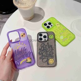 Cell Phone Cases Suitable for iPhone 14PRO text illustration phone case inswind apple 12 cartoon print 13 double layer pattern J230719