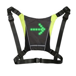 Cycling Shirts Tops Safety Reflective Warning Vests Cycling LED Signal Vest Bike Safety Wireless Turn Signal Light Riding Running Lighting Vest 230718