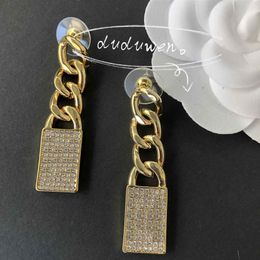 fashion rhinestone Jewelry Dangle metal chain earring C earrings with stamps earings Accessories269w