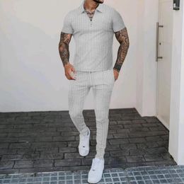 Men's Tracksuits 2023 Summer Fitness Trend Youth Leisure Short-sleeved Shorts Suit Sportswear Wear Sweat-Shirt Set Clothes For Men