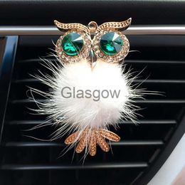 Interior Decorations Diamond Fur Owl Car Air Freshener Auto Outlet Perfume Clip Scent Aroma Car Diffuser Bling Car Accessories Interior Decor Gifts x0718