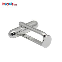 Beadsnice 925 Sterling Silver Cufflink Blanks Mens Jewellery Handmade Cufflink Findings with Flat Pad DIY for him ID34587272u