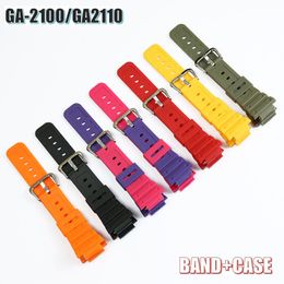 Watch Bands Bezel Frame Shell Watch Band Strap GA-2100/GA2110 Bracelet Watchband Cover GA2100 Replacement Watches Case Wristband 230718