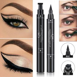 Eye ShadowLiner Combination Double sided triangular printing eyeliner waterproof sweat proof stain makeup wholesale 230719