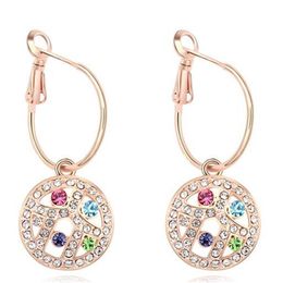 Luxury Noblest Rhinestone Crystal Dangle Earrings For Women 18K Champagne Gold Plated Drop Earrings Prom Jewellery 126782438