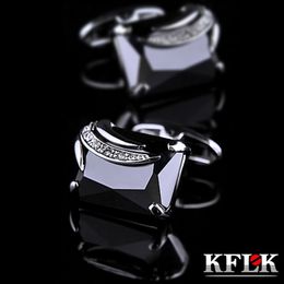 Cuff Links KFLK Jewellery fashion shirt cufflinks for men's Gifts Brand cuff buttons Black cuff links High Quality abotoaduras guests 230719