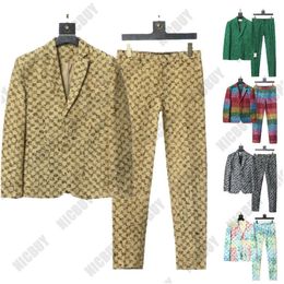 2022 Western clothing designer mens Blazers mix style autumn luxury outwear coat slim fit casual grid geometry patchwork print Mal230W