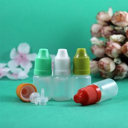 100 Sets Lot 5ml Plastic Dropper Bottles Child Proof Long Thin Tip PE Safe For e Liquid Vapor Vapt Juice e-Liquide 5 ml286I