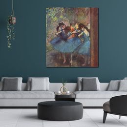 Edgar Degas Dance Painting Ballerina Dancers in Blue C.1895 Handmade Canvas Art Contemporary Restaurant Decor