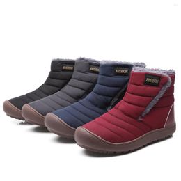 Boots Snow Men Classic Warm Winter Casual Comfortable Outdoor Water Proof Shoes Sneakers Walking With Fur Inside