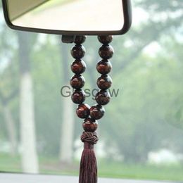 Interior Decorations Wood Beads Car Pendant Decor Hanging Ornament Charms Rearview Mirror Blessed Rosary Buddha Beads for Peace Interior Ornament x0718