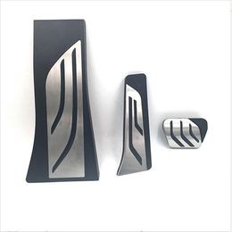 For BMW X5 X6 E70 E71 E72 F15 stainless steel gas fuel brake pedals plate AT footrest foot rest pedal cover pad2552