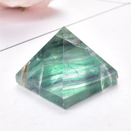 Natural Fluorite Pyramid Quartz Healing Stone Reiki Crystal Tower Point Home Decor Crafts Of Gem Stone Meditation Ornaments1925